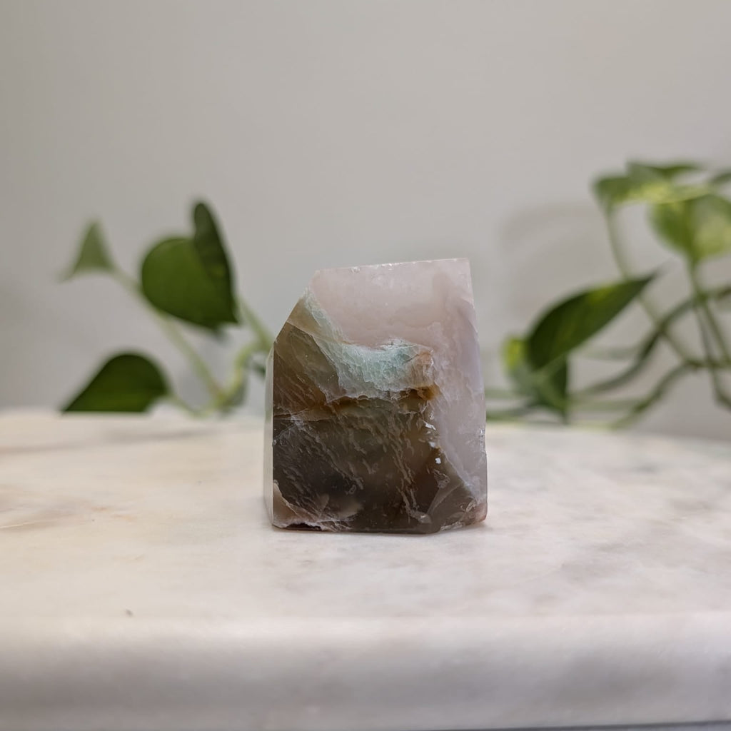 Pink Flower Agate Freeform