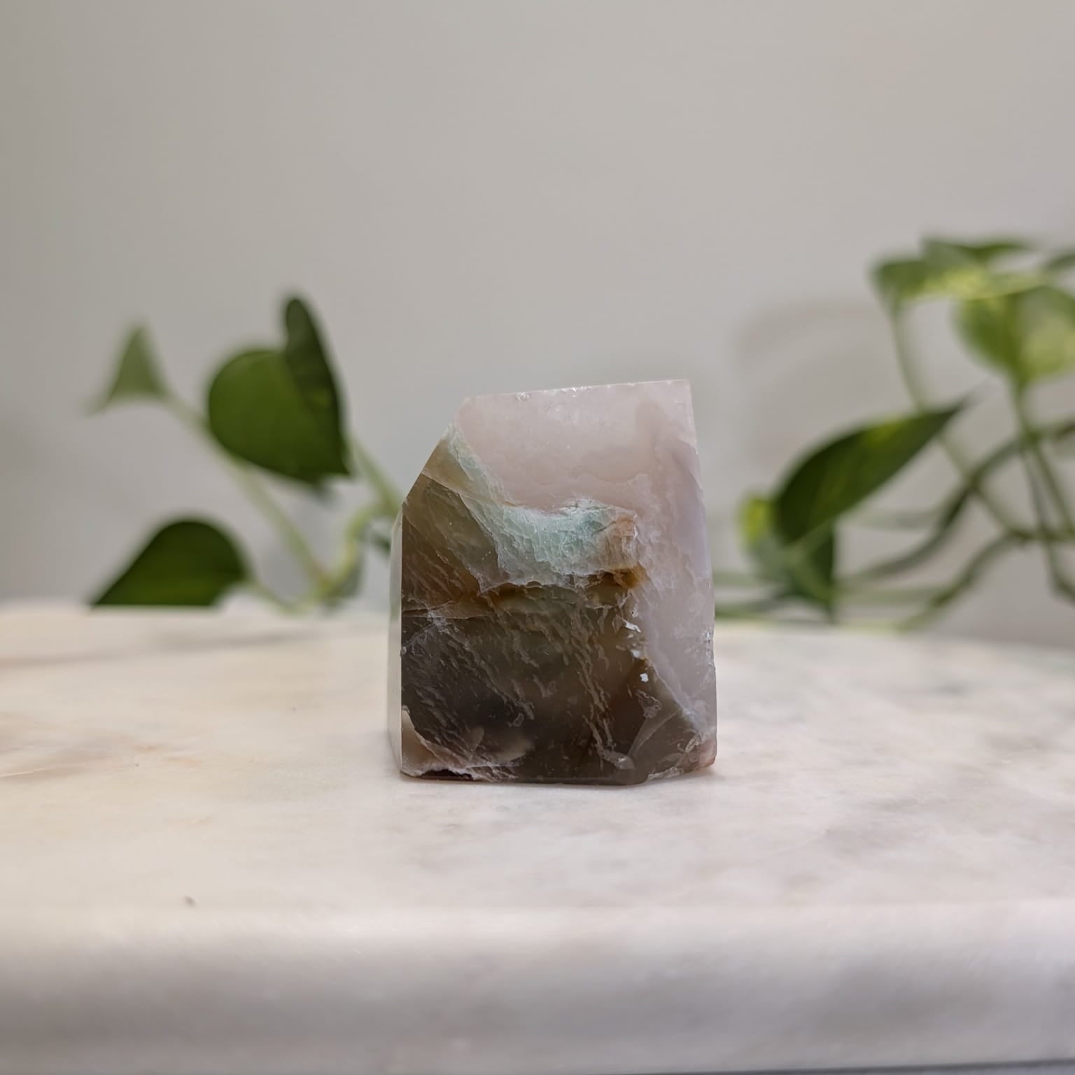 Pink Flower Agate Freeform