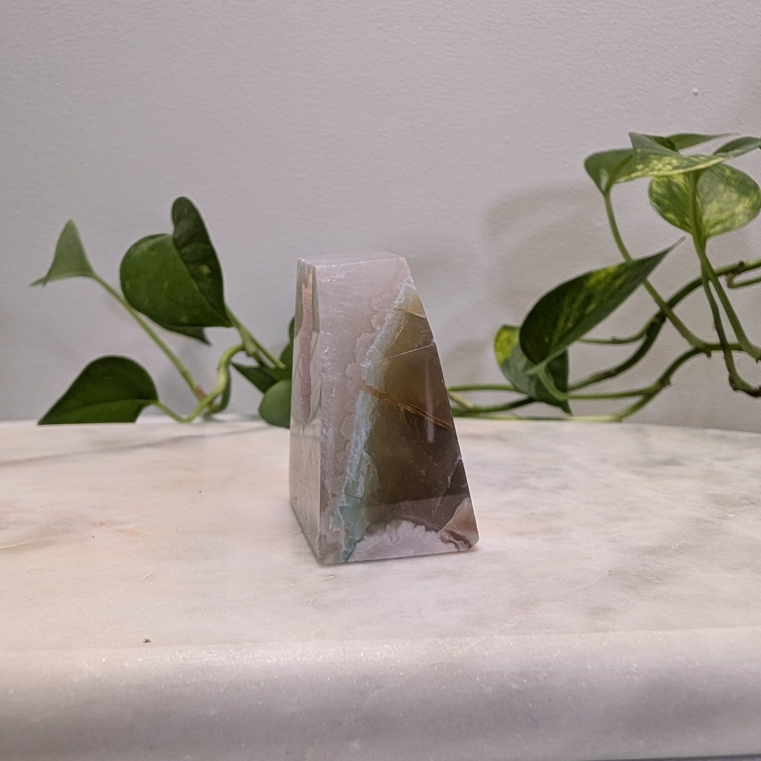 Pink Flower Agate Freeform