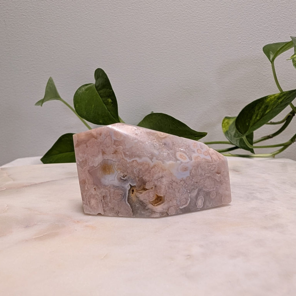 Pink Flower Agate Freeform