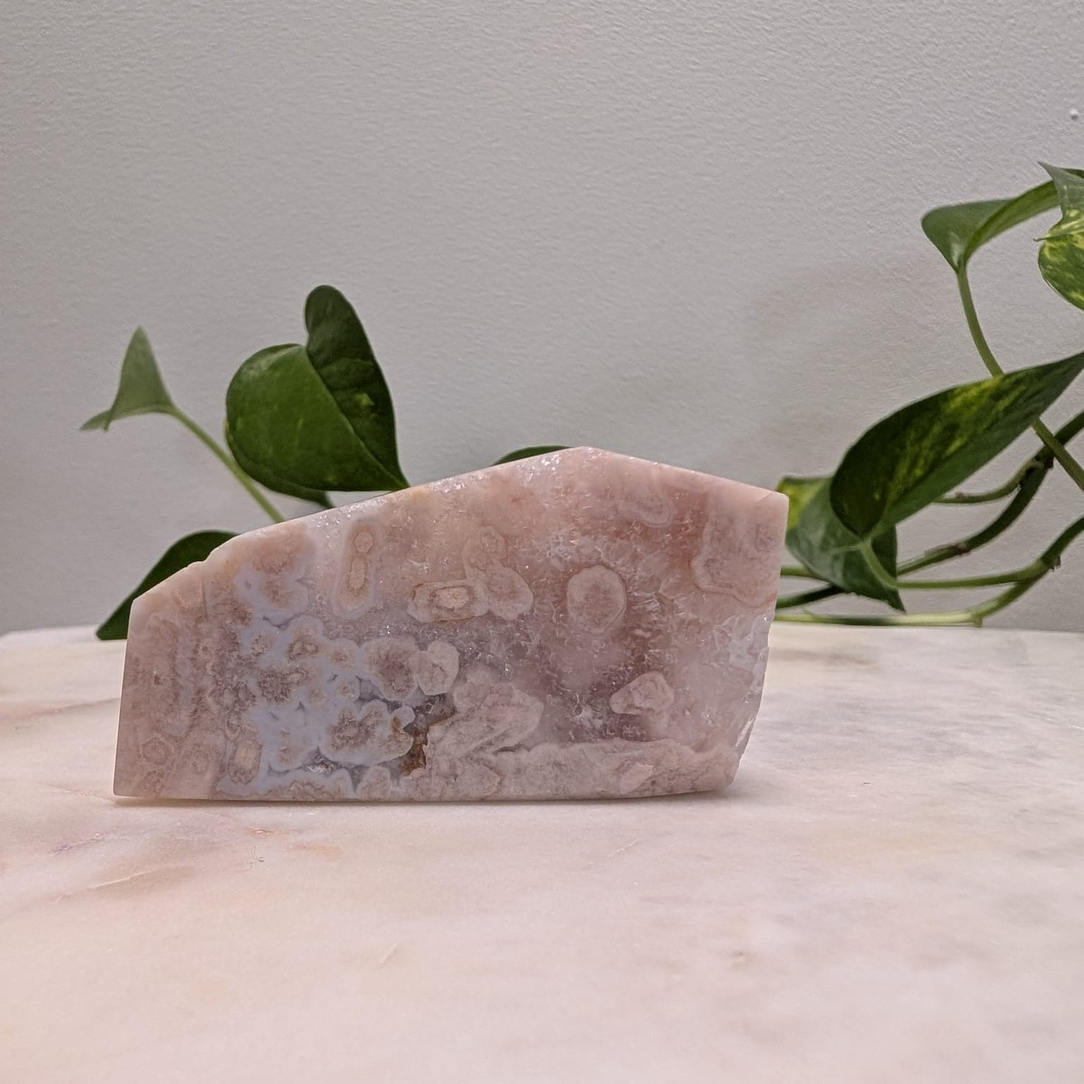Pink Flower Agate Freeform