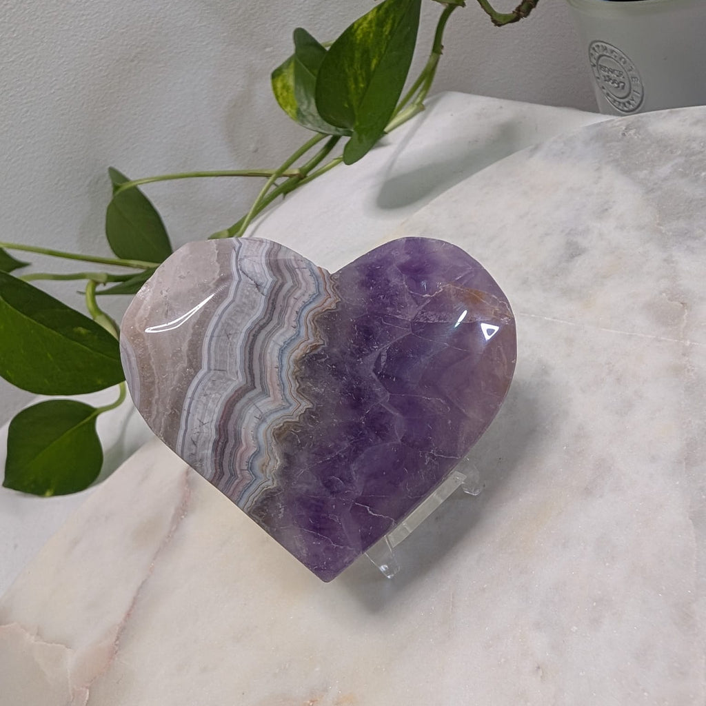 Amethyst & Agate Heart