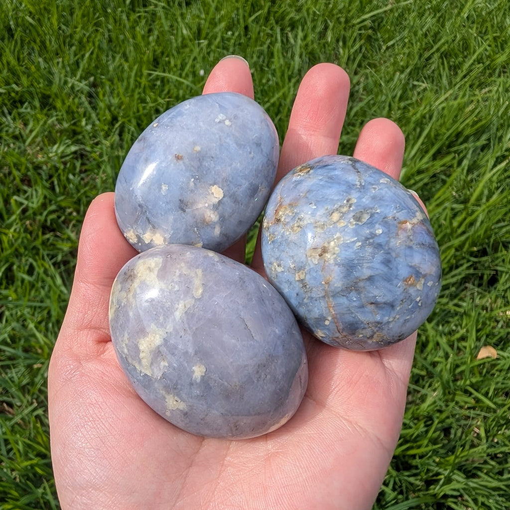 Blue Quartz Palm Stone
