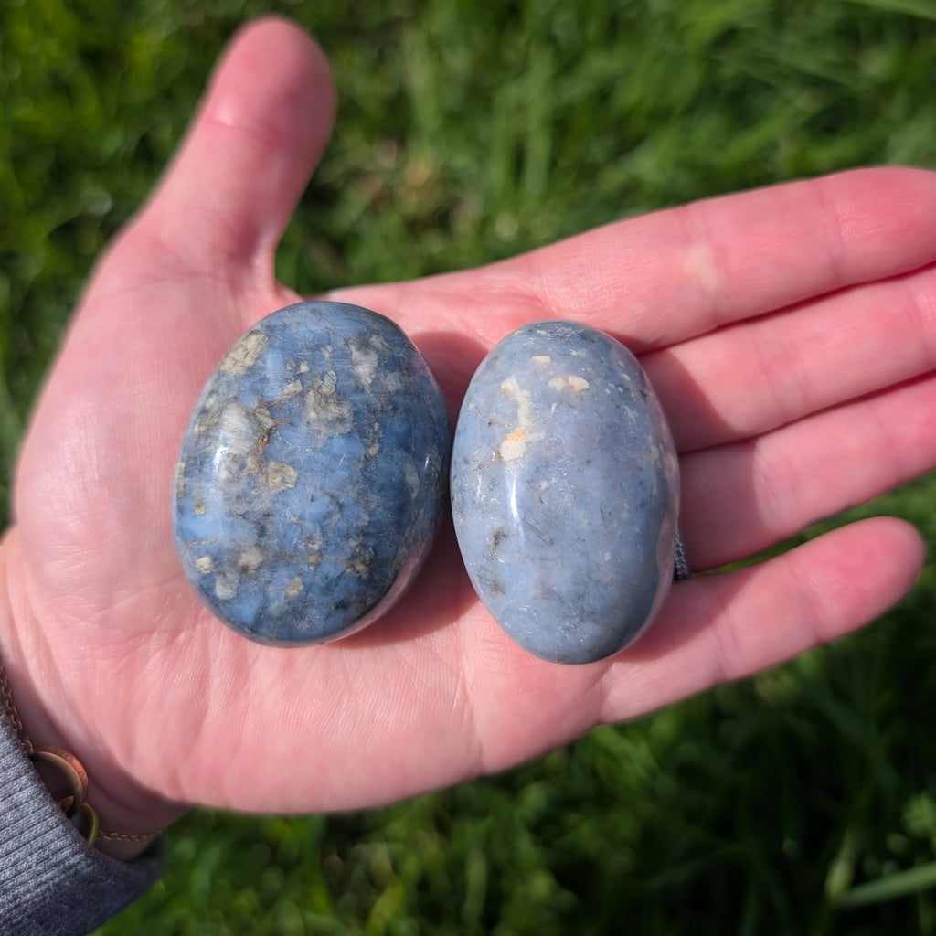Blue Quartz Palm Stone