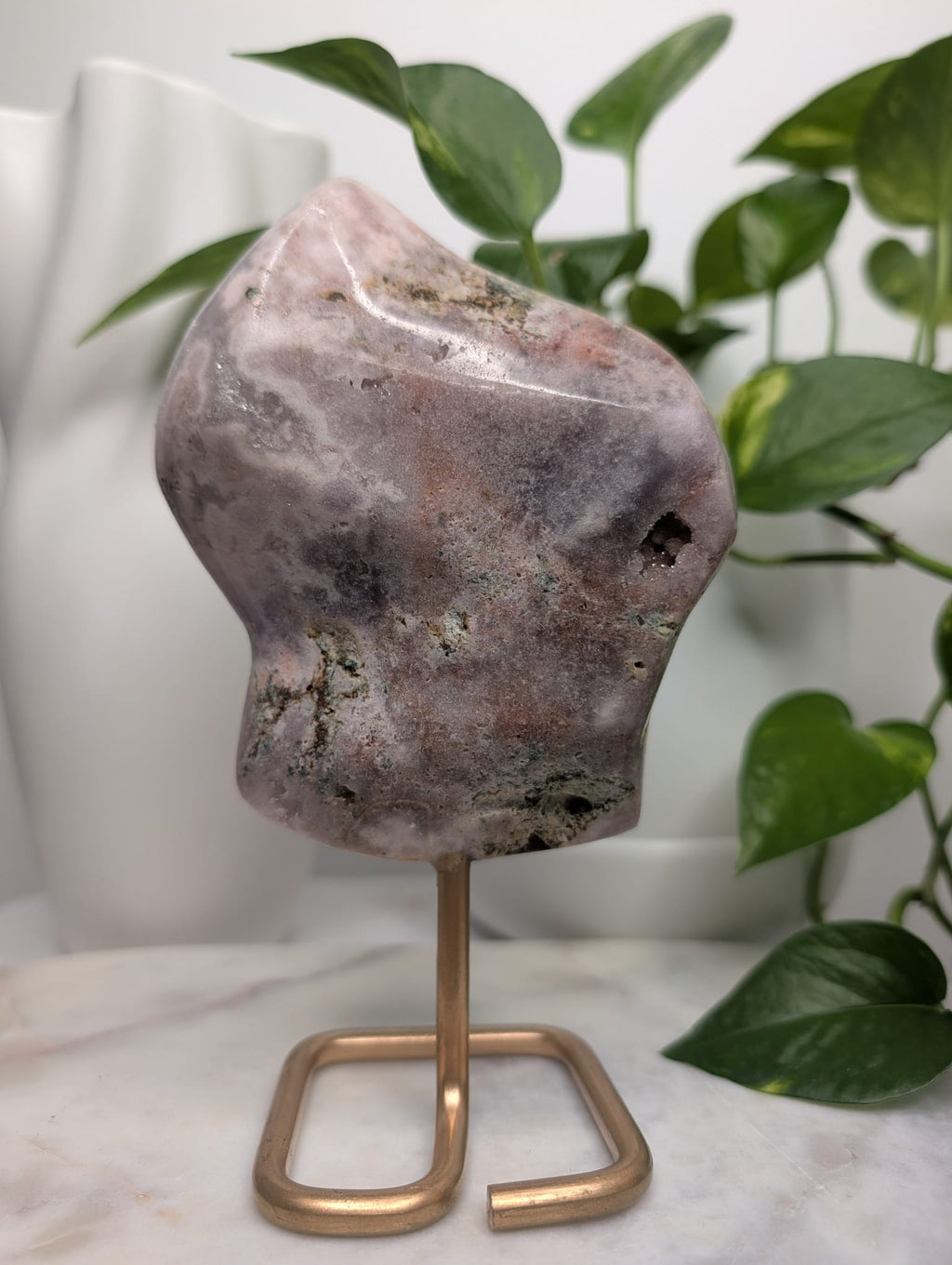 Pink-Lilac Amethyst Slab on Stand