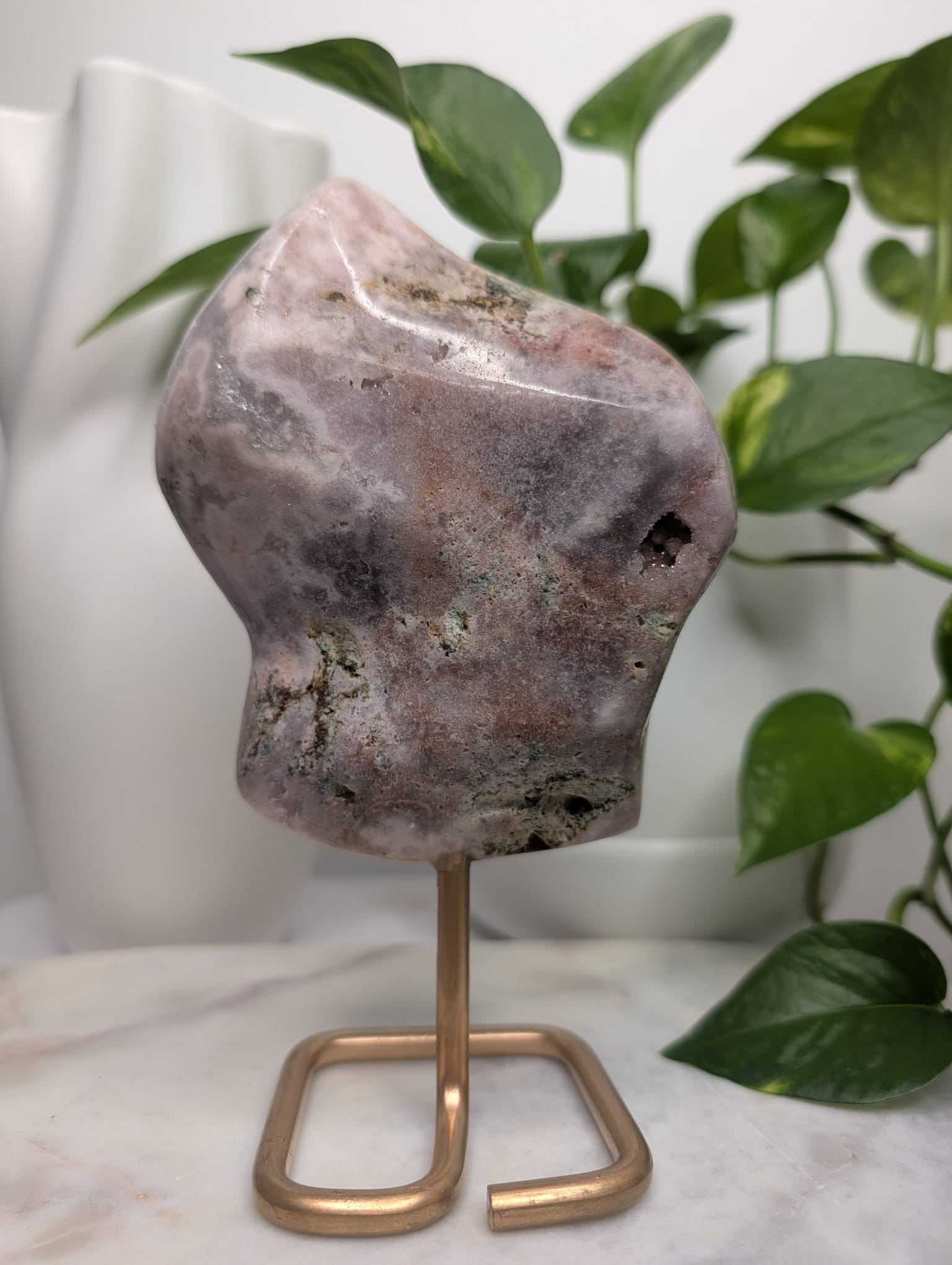 Pink-Lilac Amethyst Slab on Stand