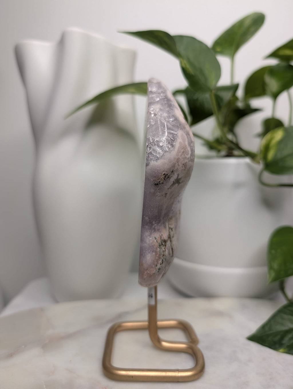 Pink-Lilac Amethyst Slab on Stand
