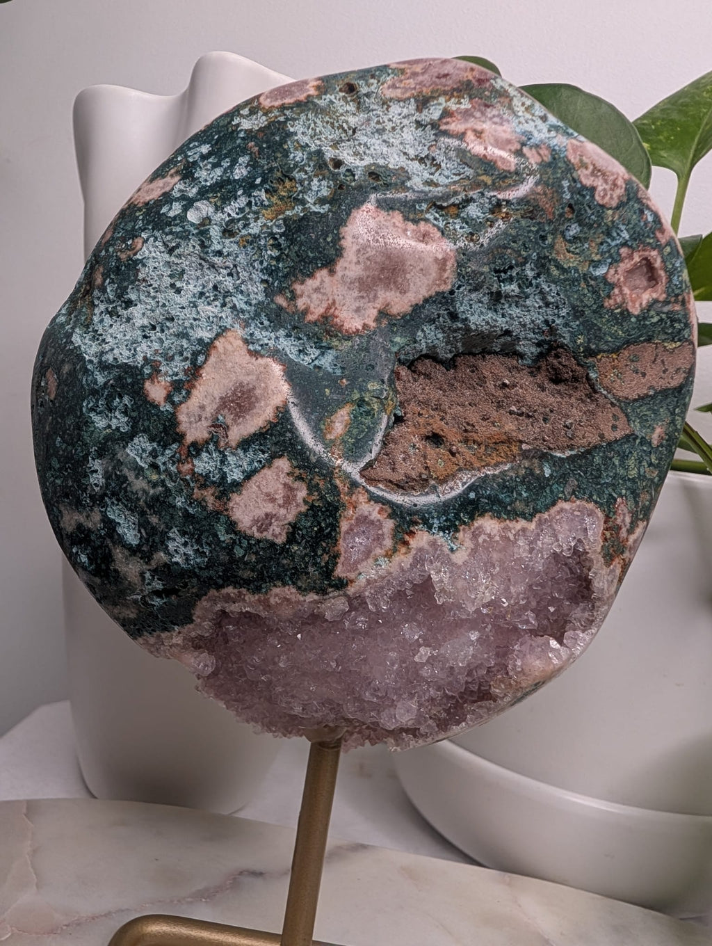 Pink Amethyst Slab on Stand