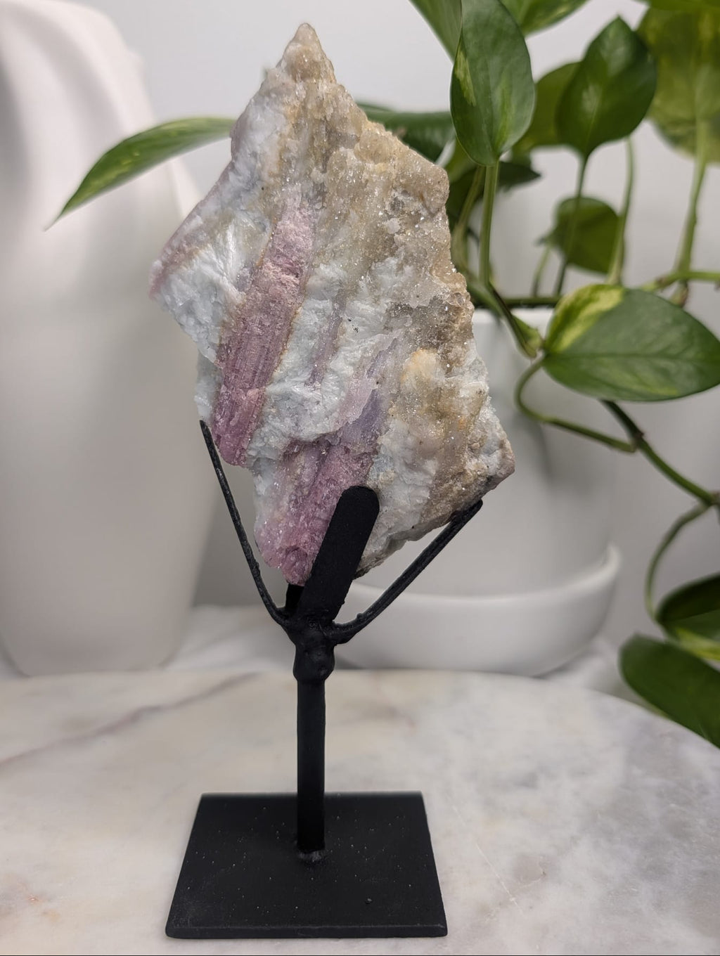 Pink Tourmaline on Stand