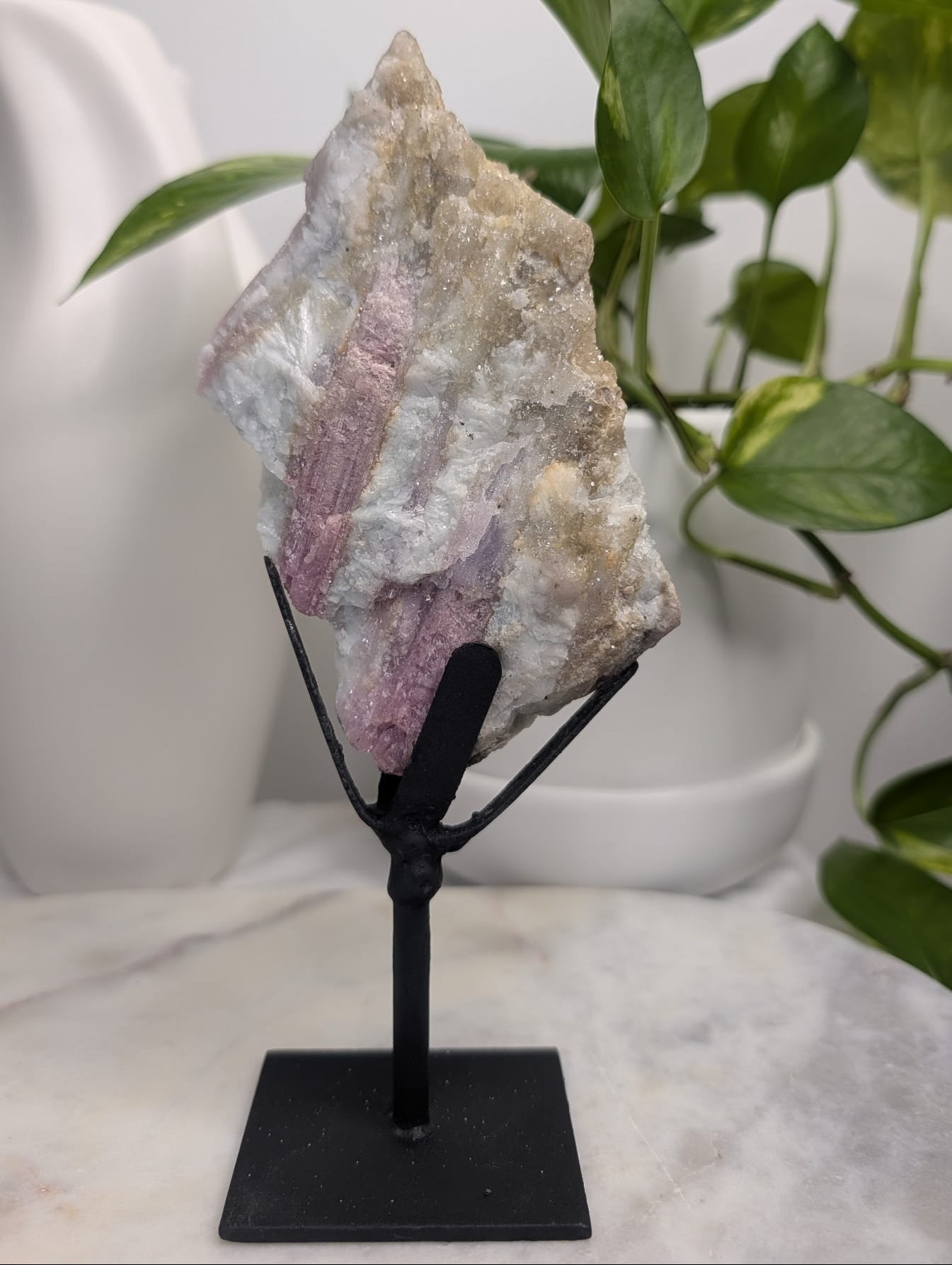 Pink Tourmaline on Stand