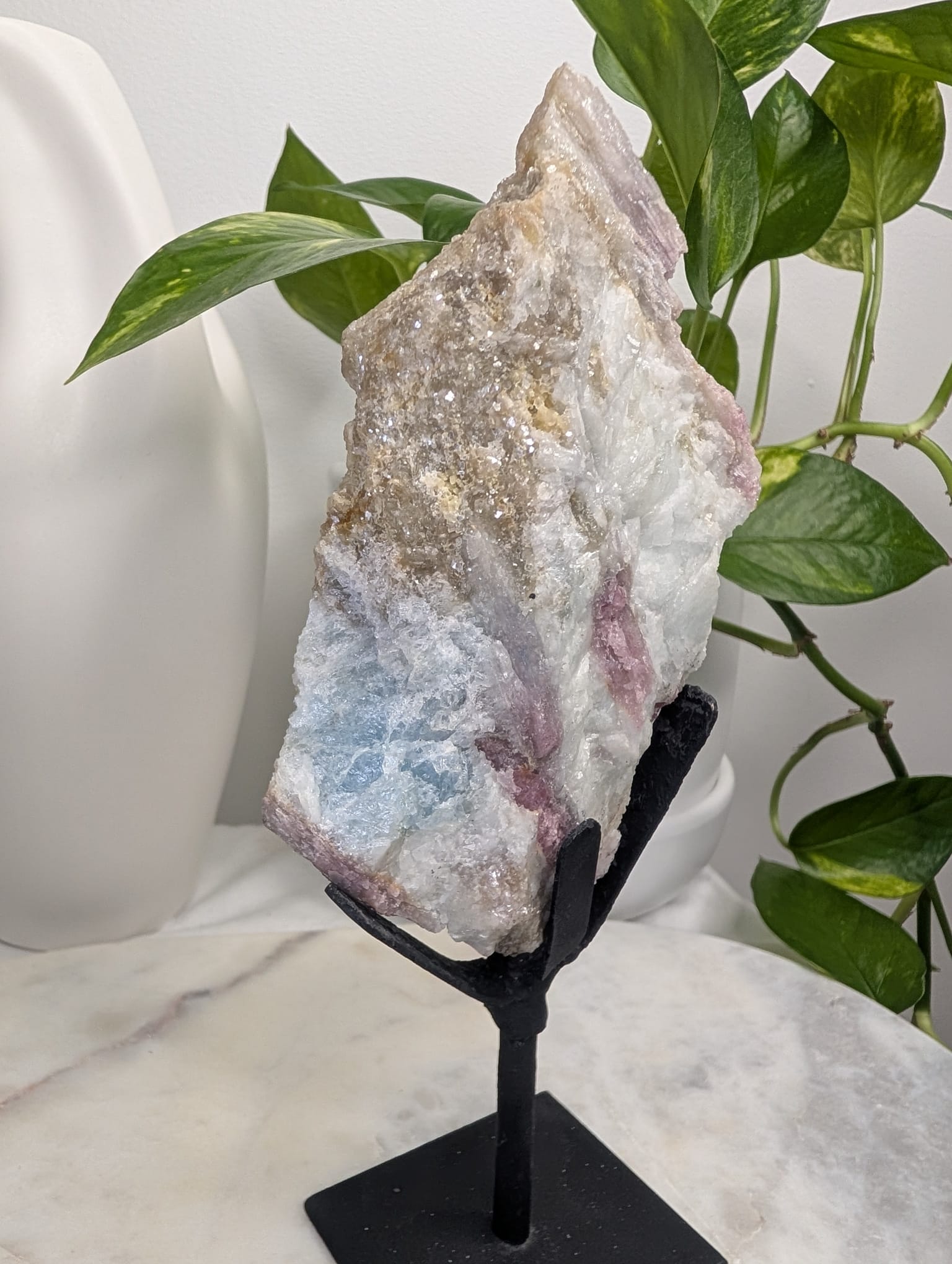 Pink Tourmaline on Stand