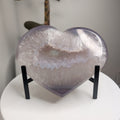 Lavender Agate Heart with Druzy Centre on Stand