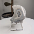 Agate Moon with Druzy Centre on stand