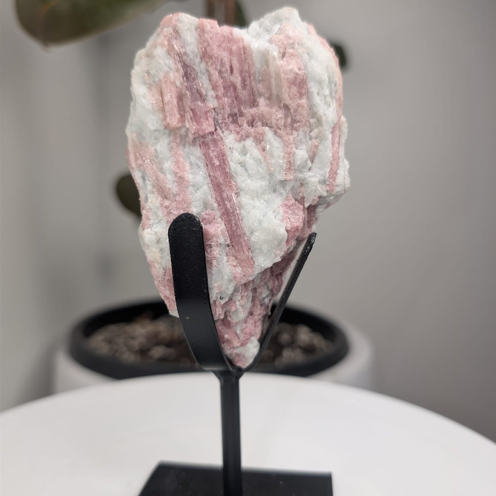 Pink Tourmaline on stand