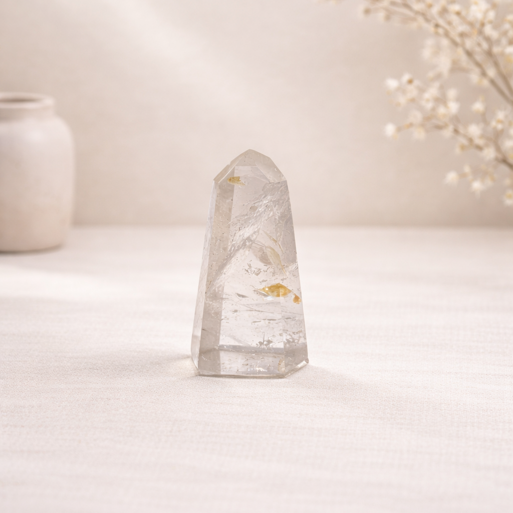 Clear Quartz with Golden Healer Point