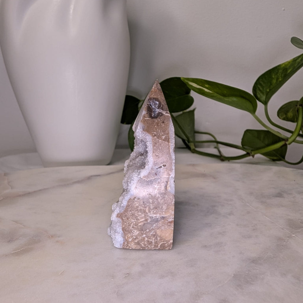 Druzy Agate Quartz Obelisk