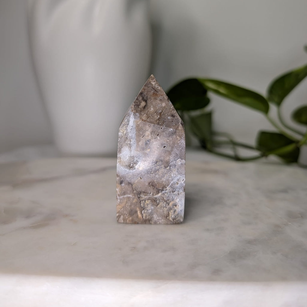 Druzy Agate Quartz Obelisk