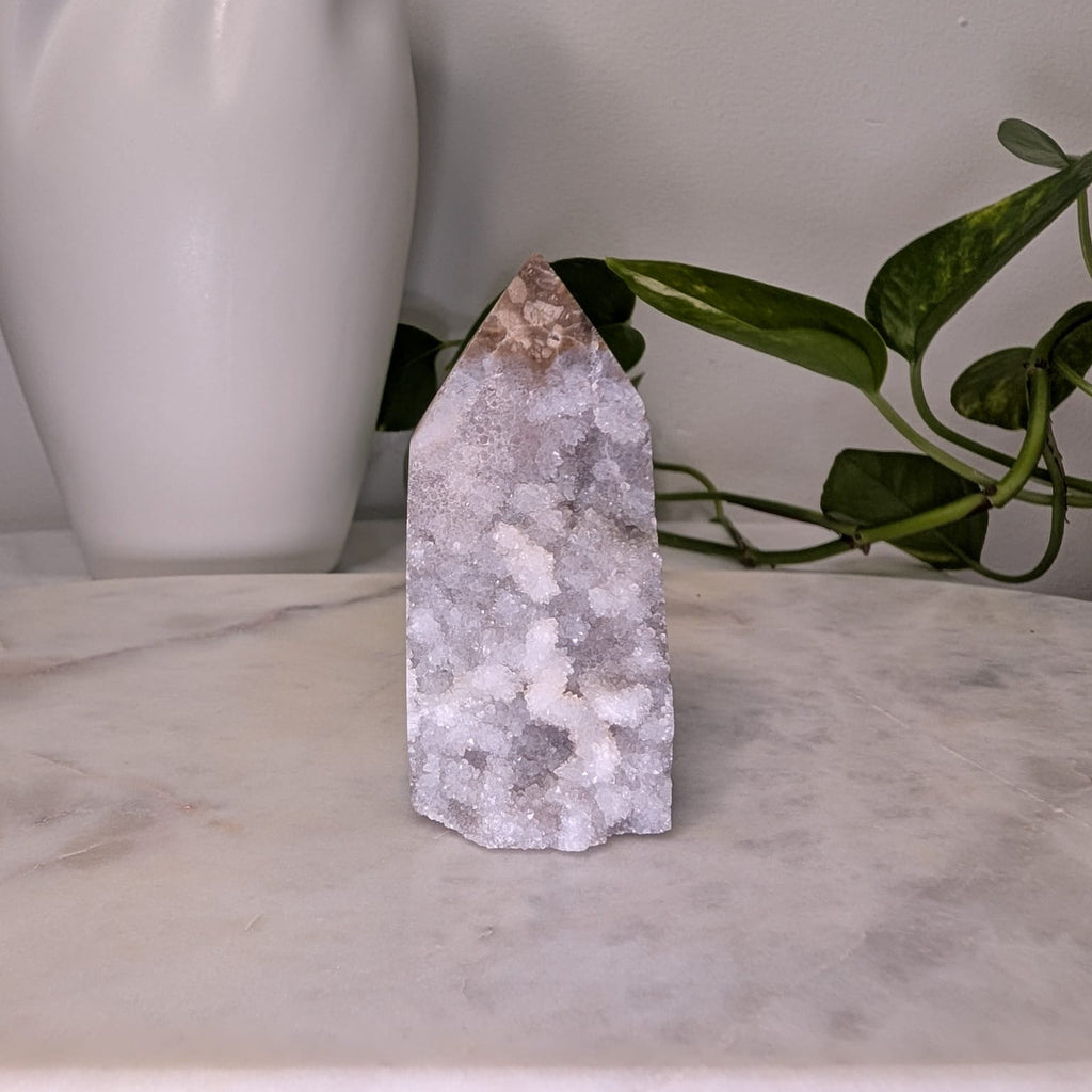 Druzy Agate Quartz Obelisk