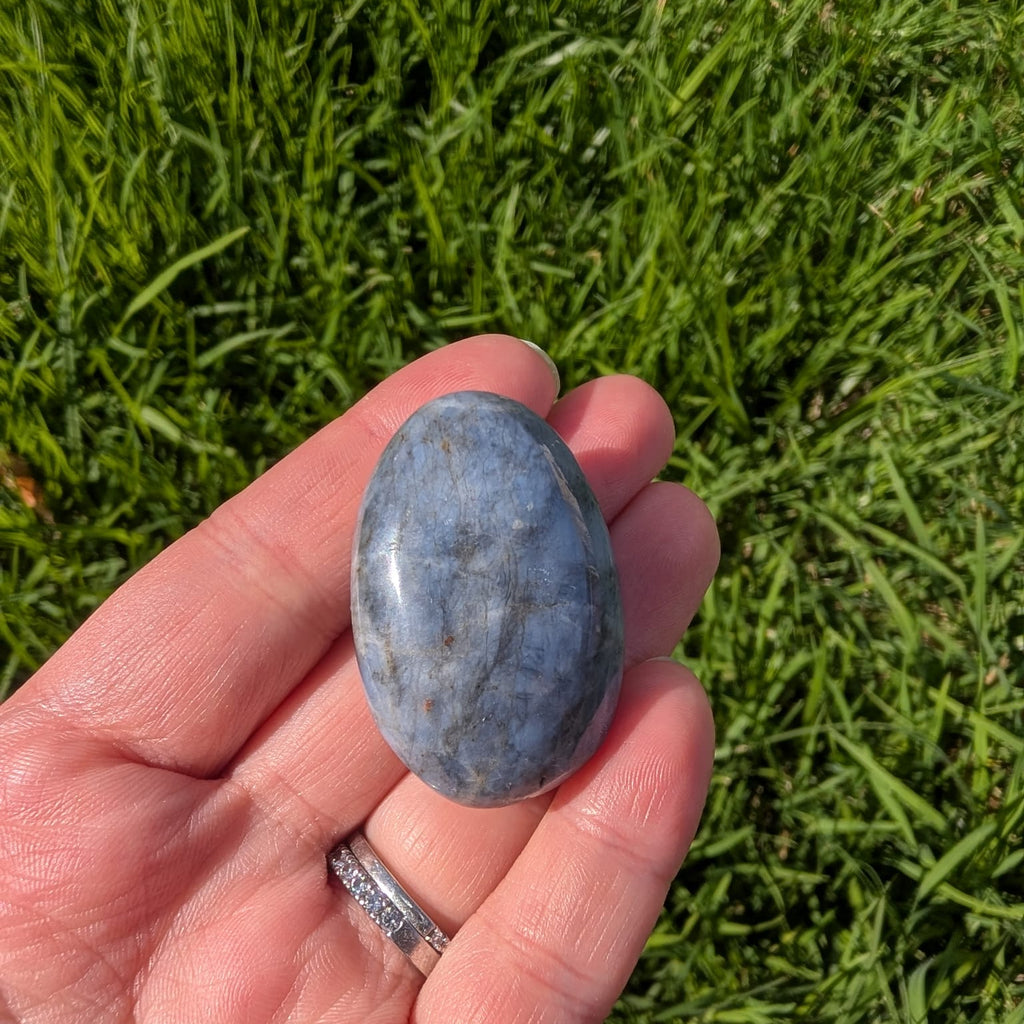 Blue Quartz Palm Stone