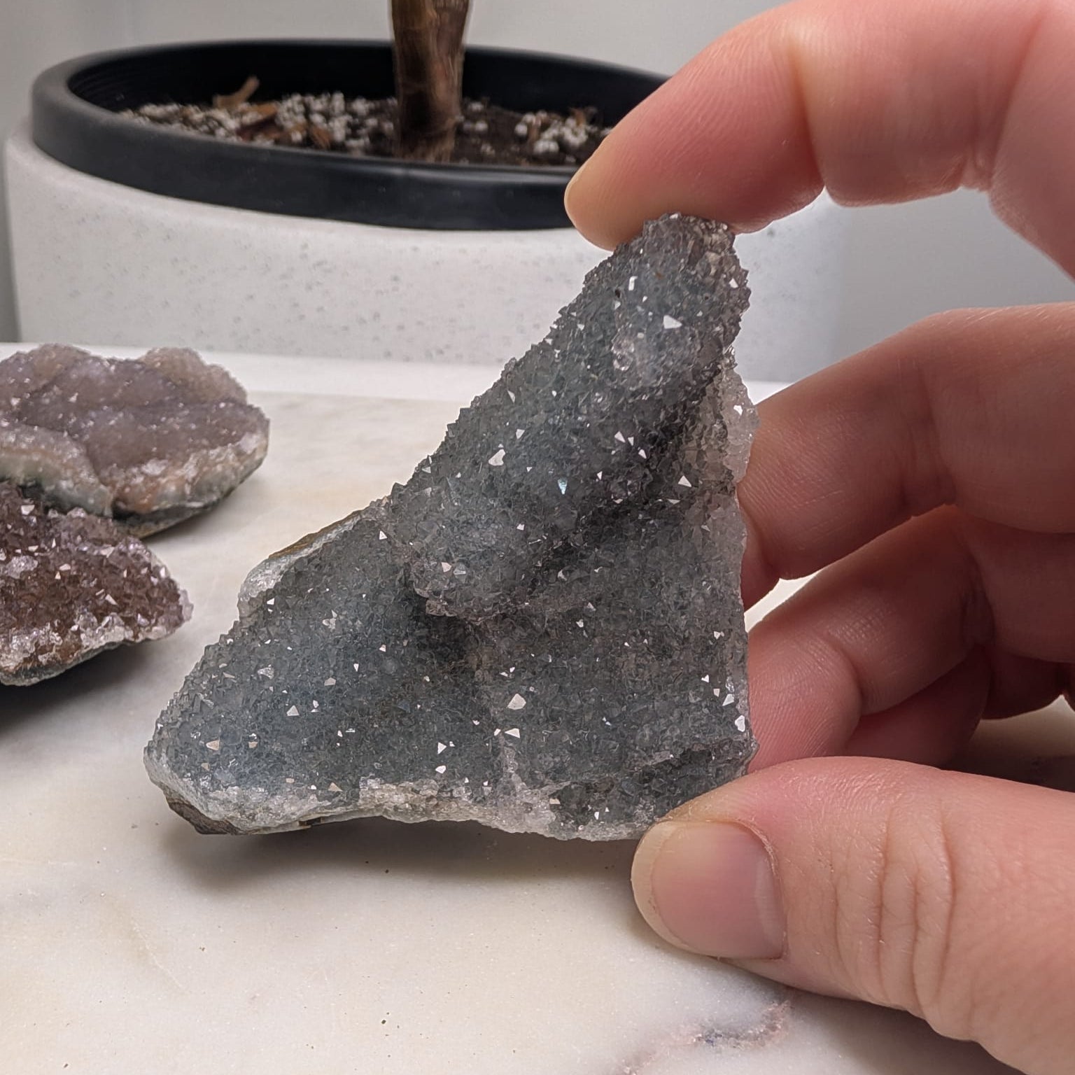 Blue-Green Amethyst Druzy Cluster