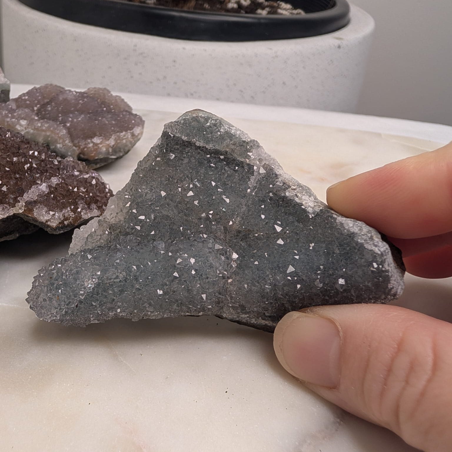 Blue-Green Amethyst Druzy Cluster
