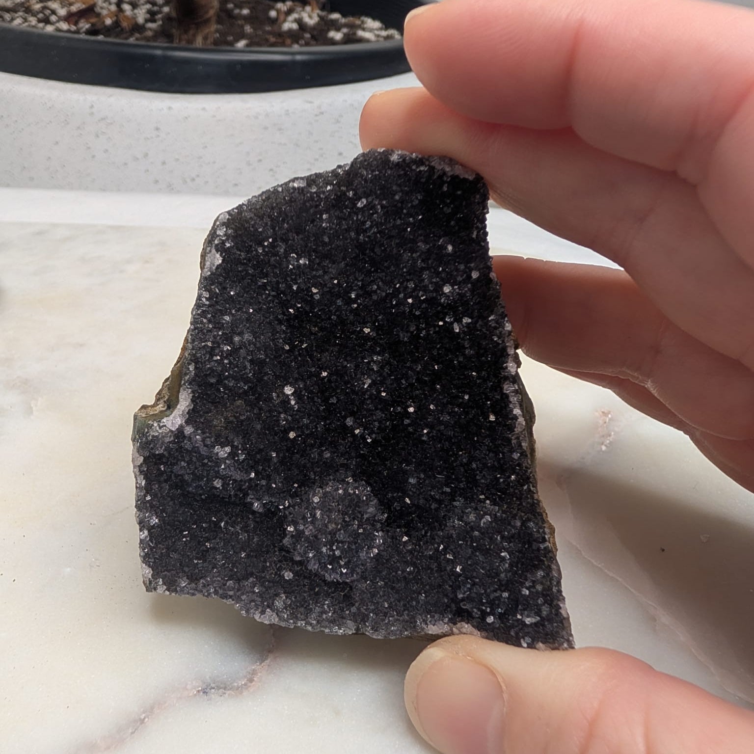Black Amethyst Druzy Cluster