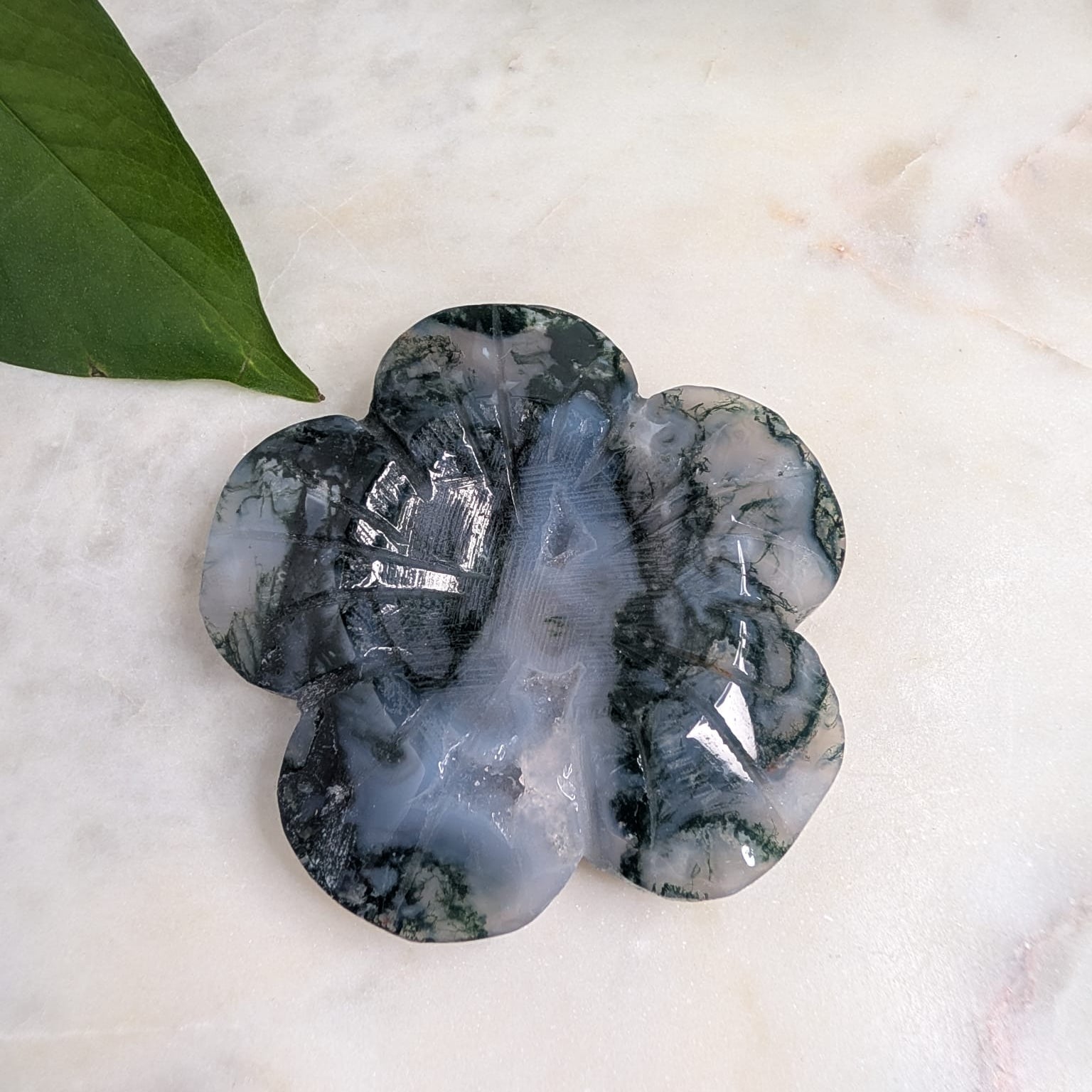 Moss Agate Flower