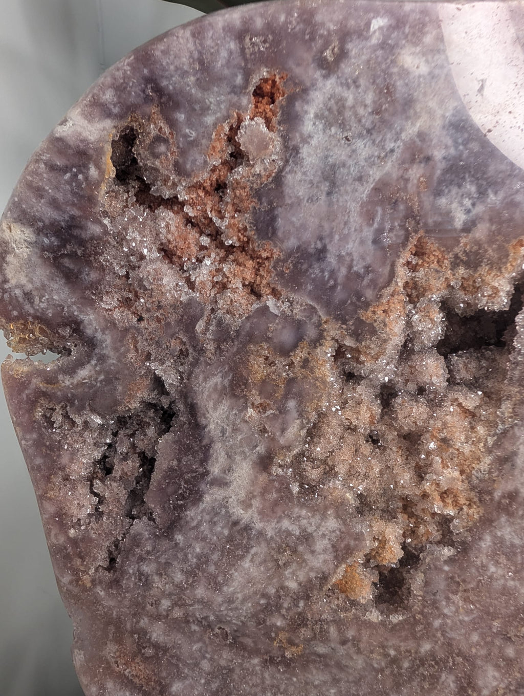 Pink Amethyst Druzy Slab on Stand