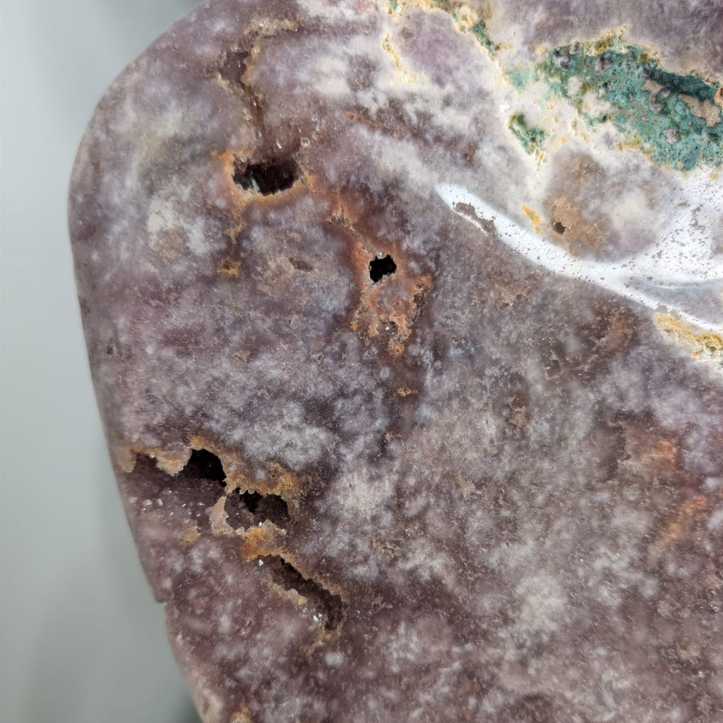 Pink Amethyst Druzy Slab on Stand