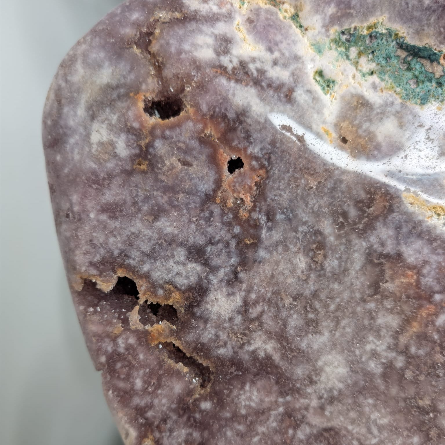 Pink Amethyst Druzy Slab on Stand