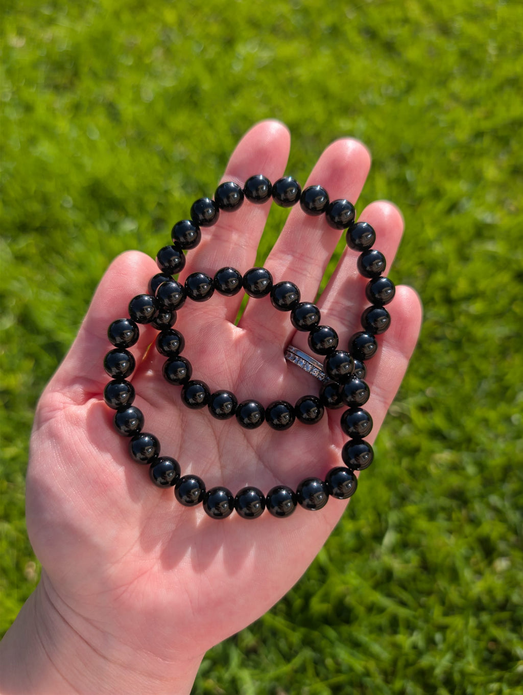 Black Obsidian Beaded Bracelet