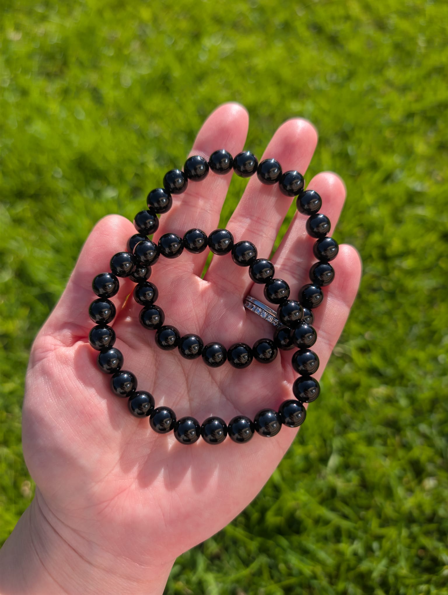 Black Obsidian Beaded Bracelet
