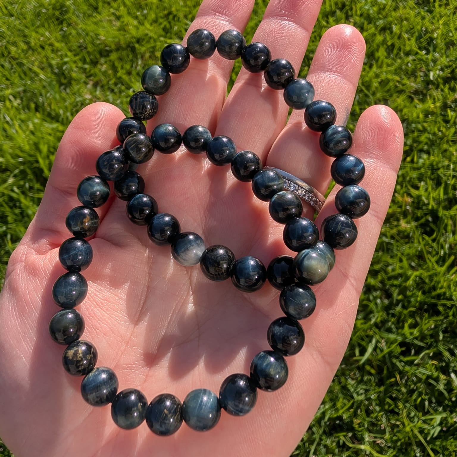 Blue Tiger’s Eye Beaded Bracelet