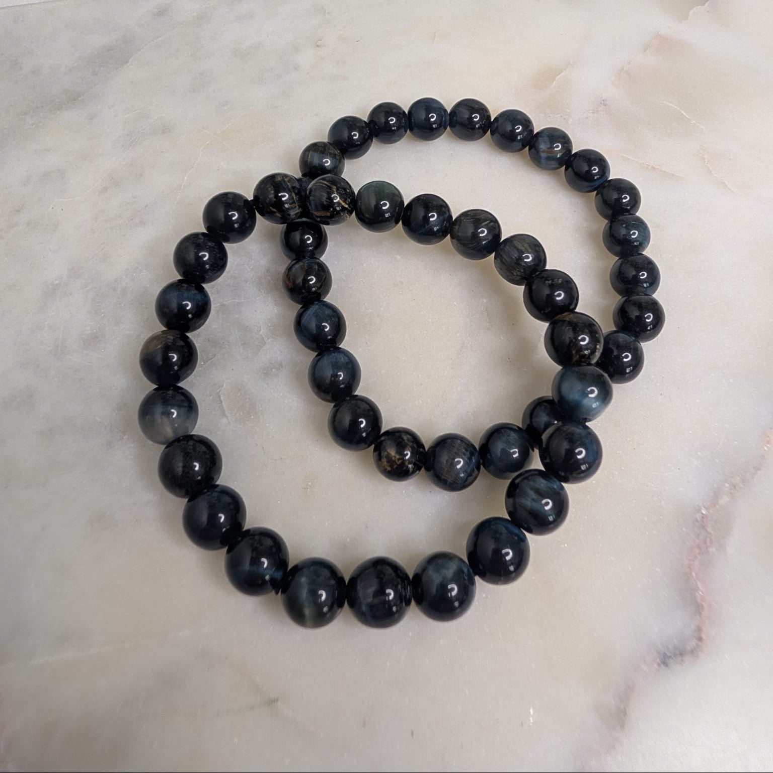 Blue Tiger’s Eye Beaded Bracelet