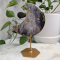 Purple Chalcedony Moon on Stand