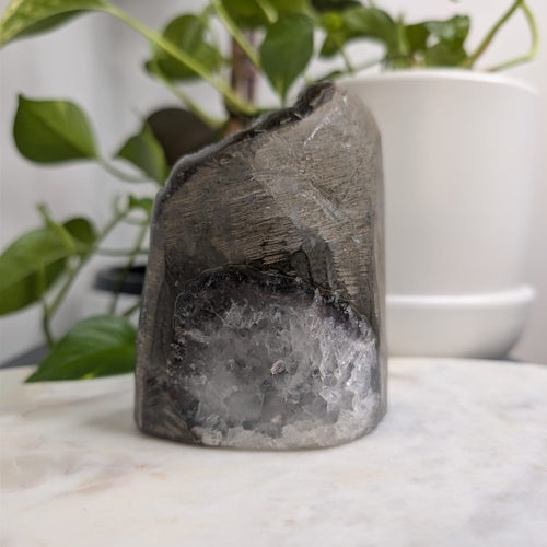 Black Rainbow Amethyst Cut base