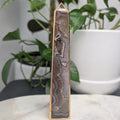 Agate Druzy Obelisk with Gold Edge
