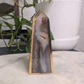 Agate Obelisk with Gold Edge