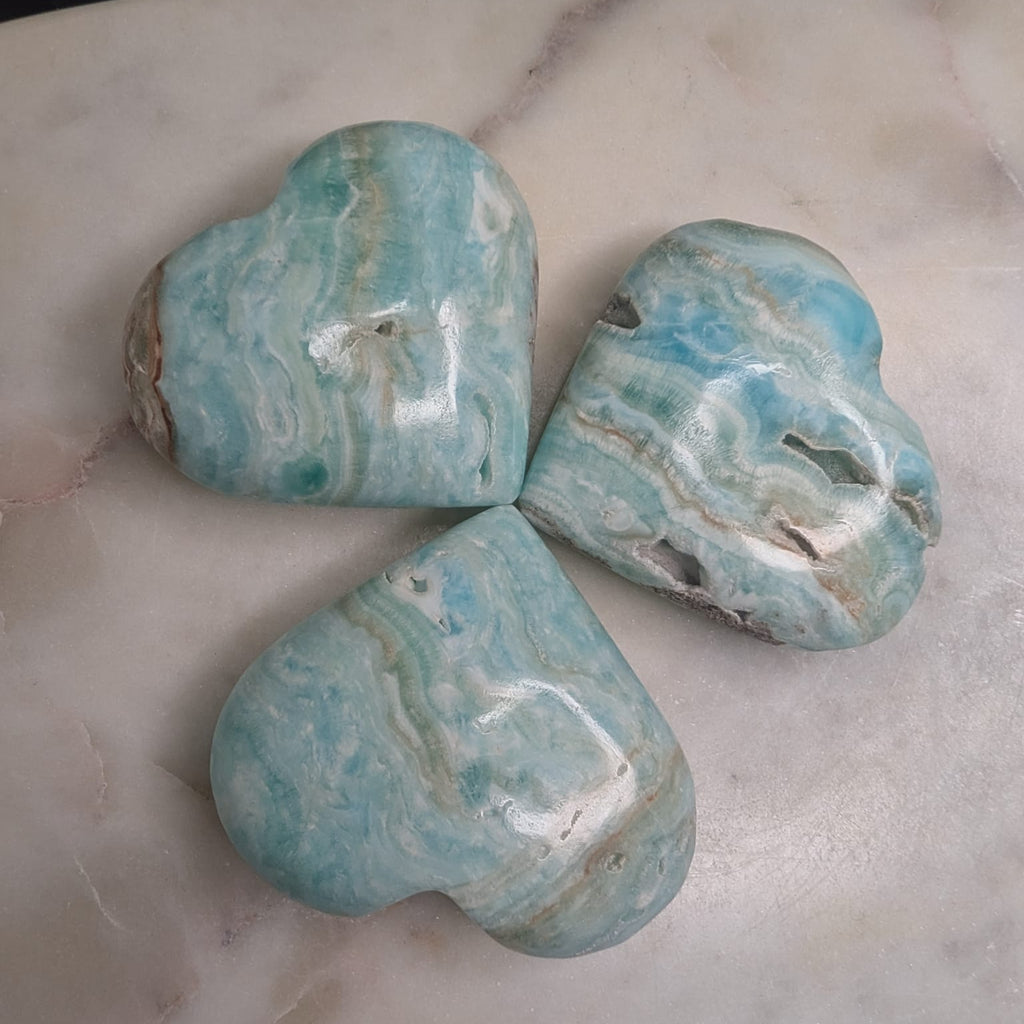 Blue Aragonite Heart