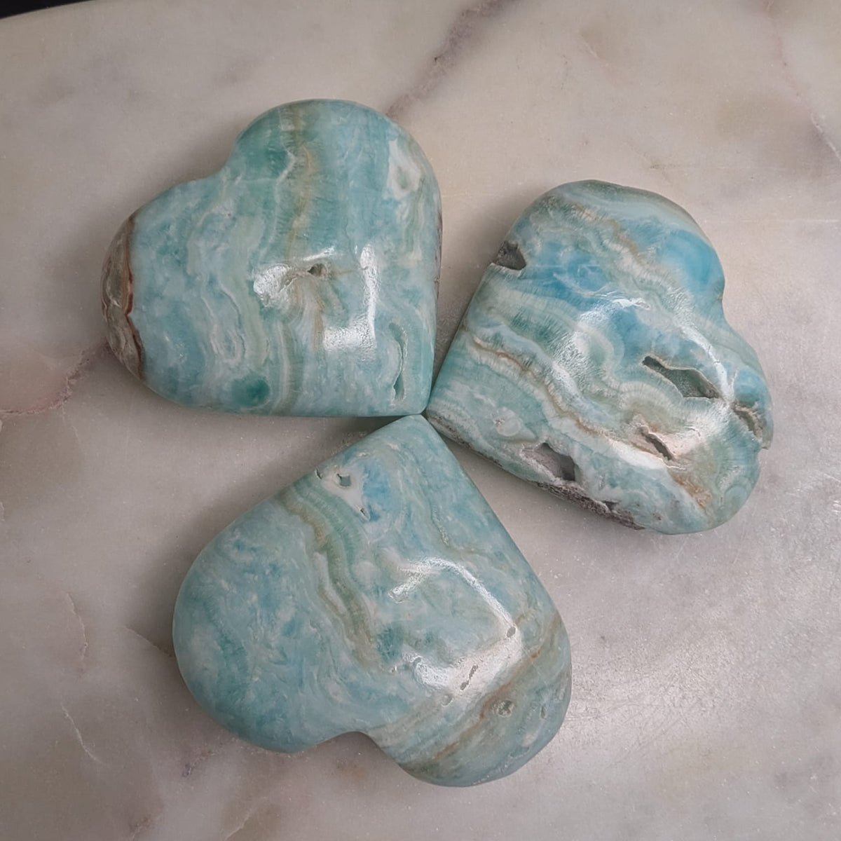 Blue Aragonite Heart