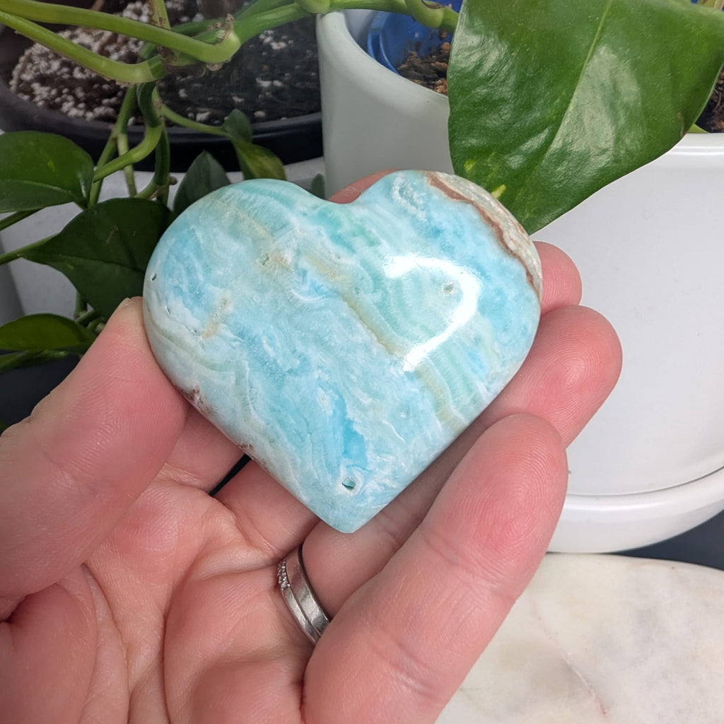Blue Aragonite Heart