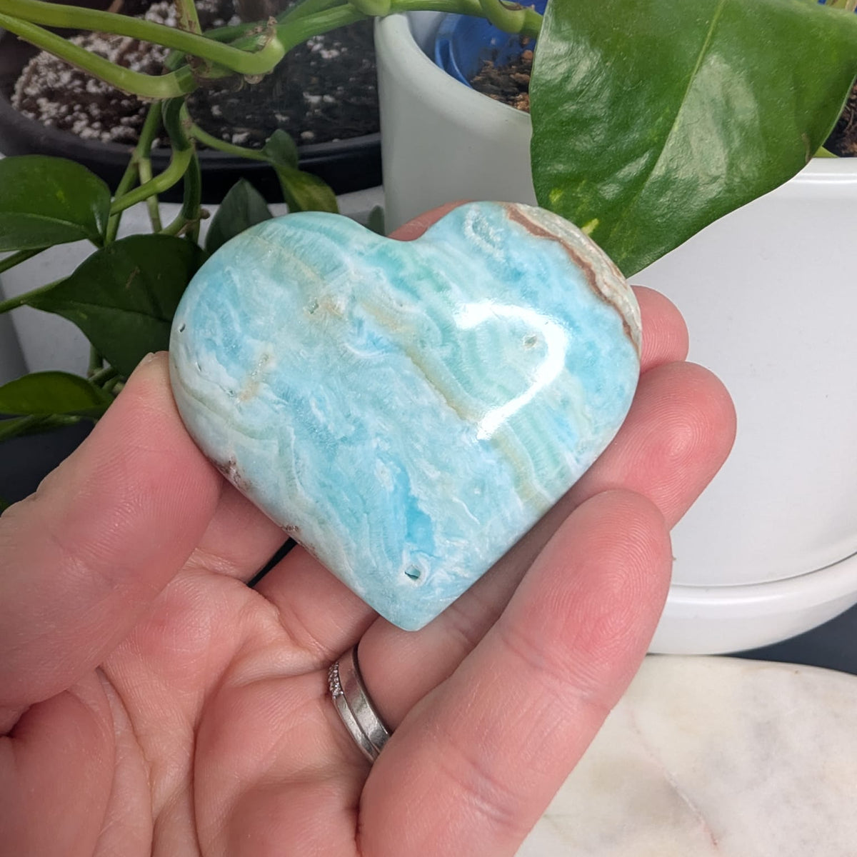 Blue Aragonite Heart