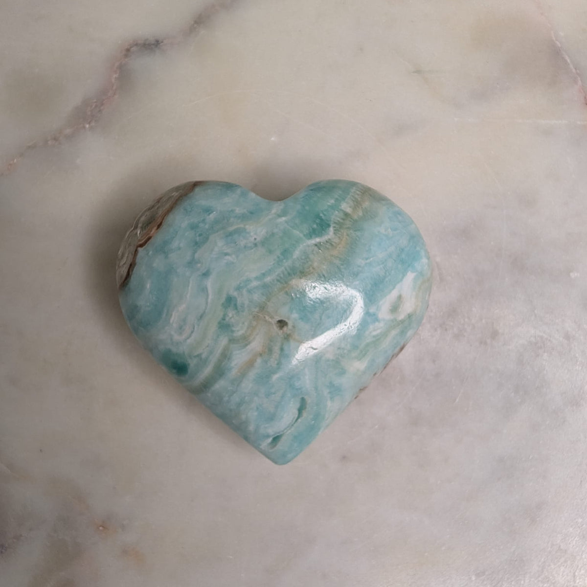 Blue Aragonite Heart
