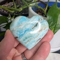 Blue Aragonite Heart with Natural Caves