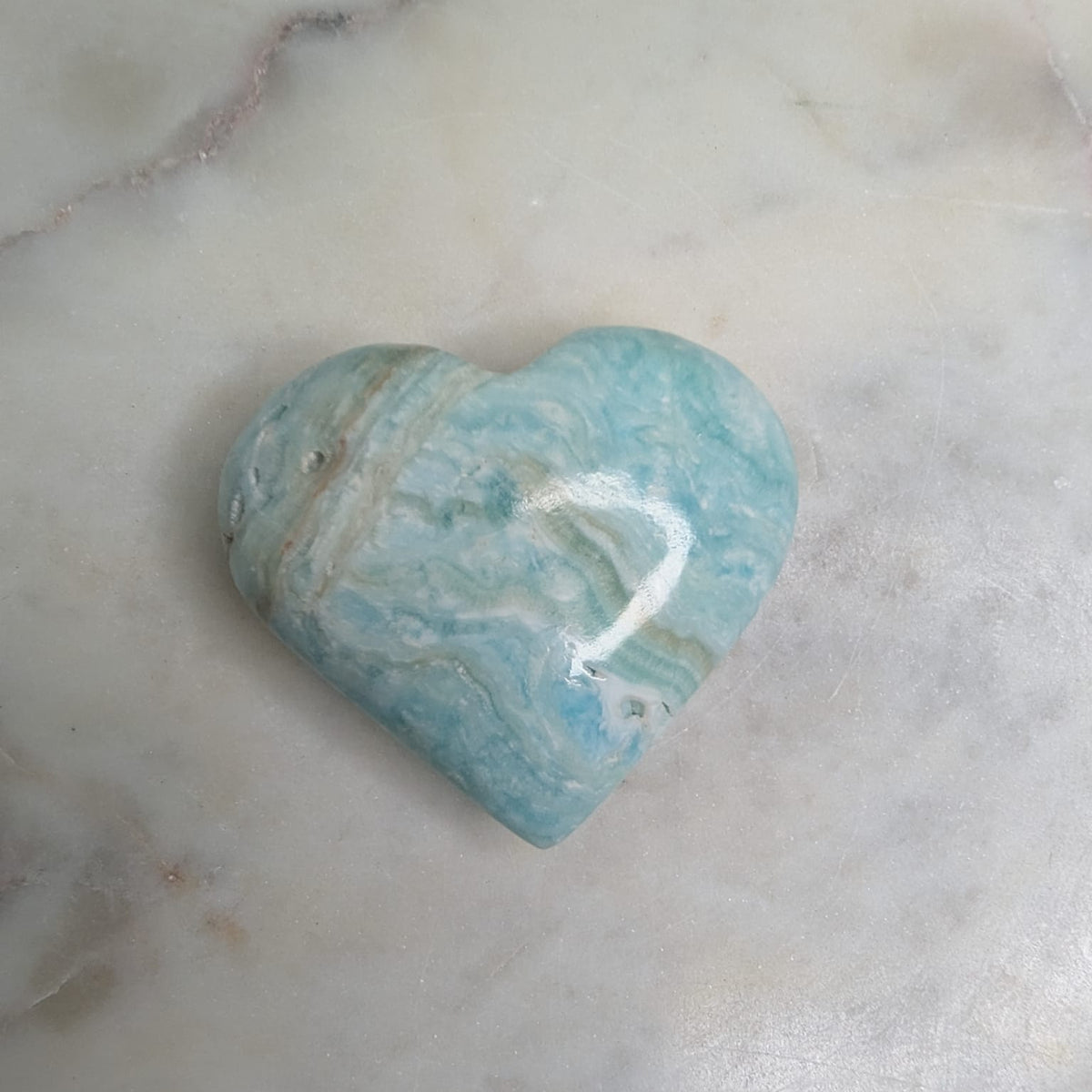 Blue Aragonite Heart