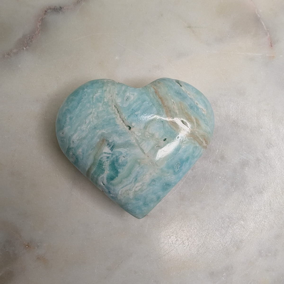Blue Aragonite Heart