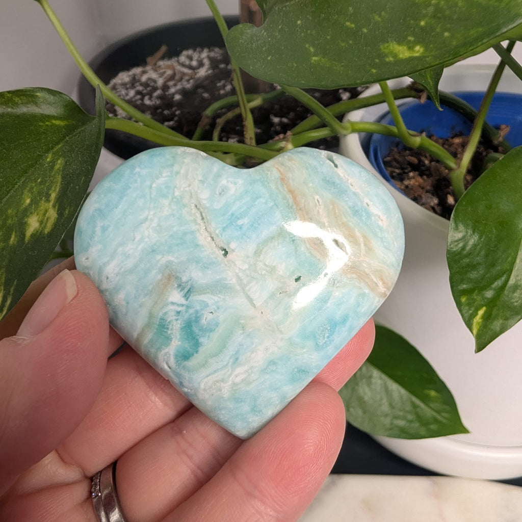 Blue Aragonite Heart
