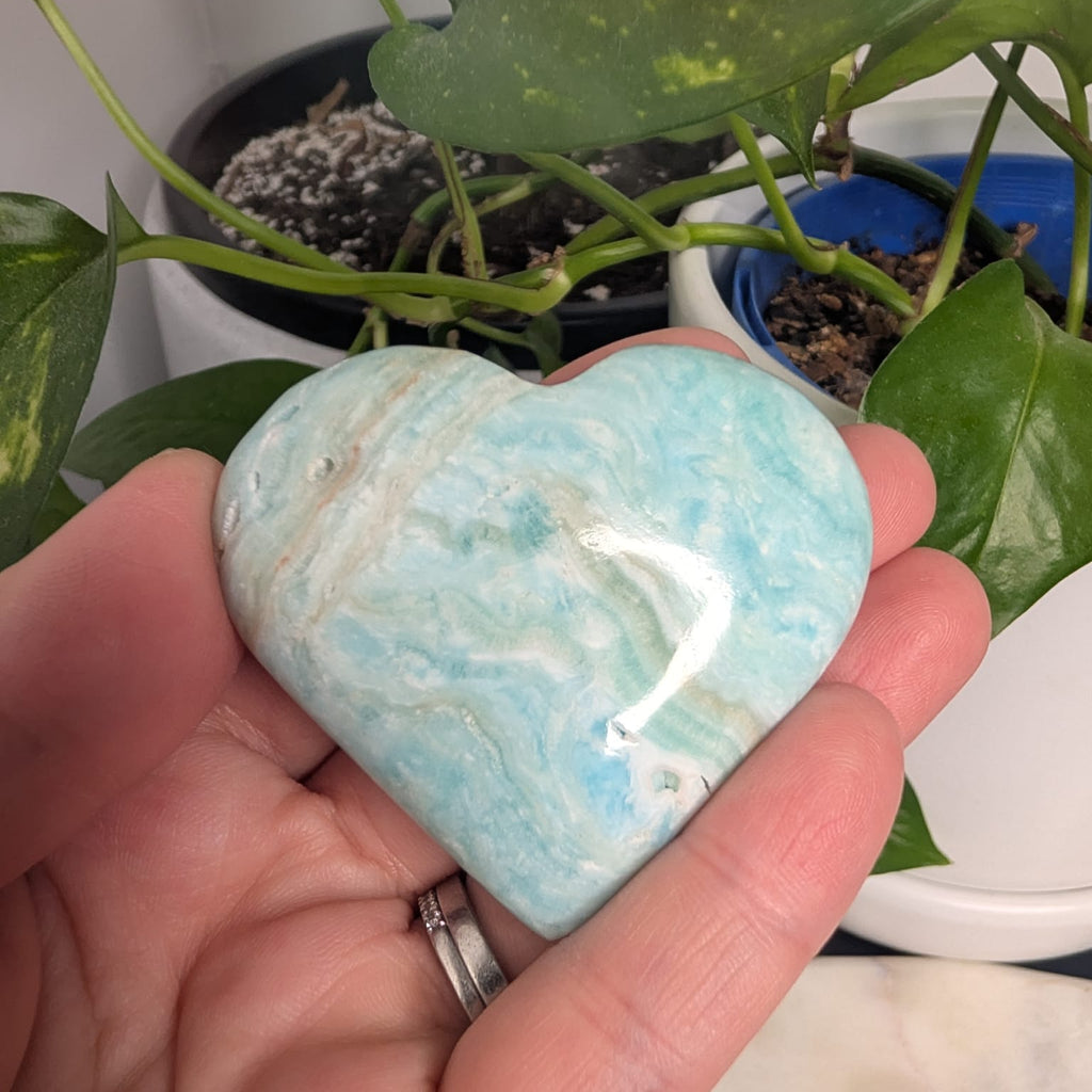 Blue Aragonite Heart