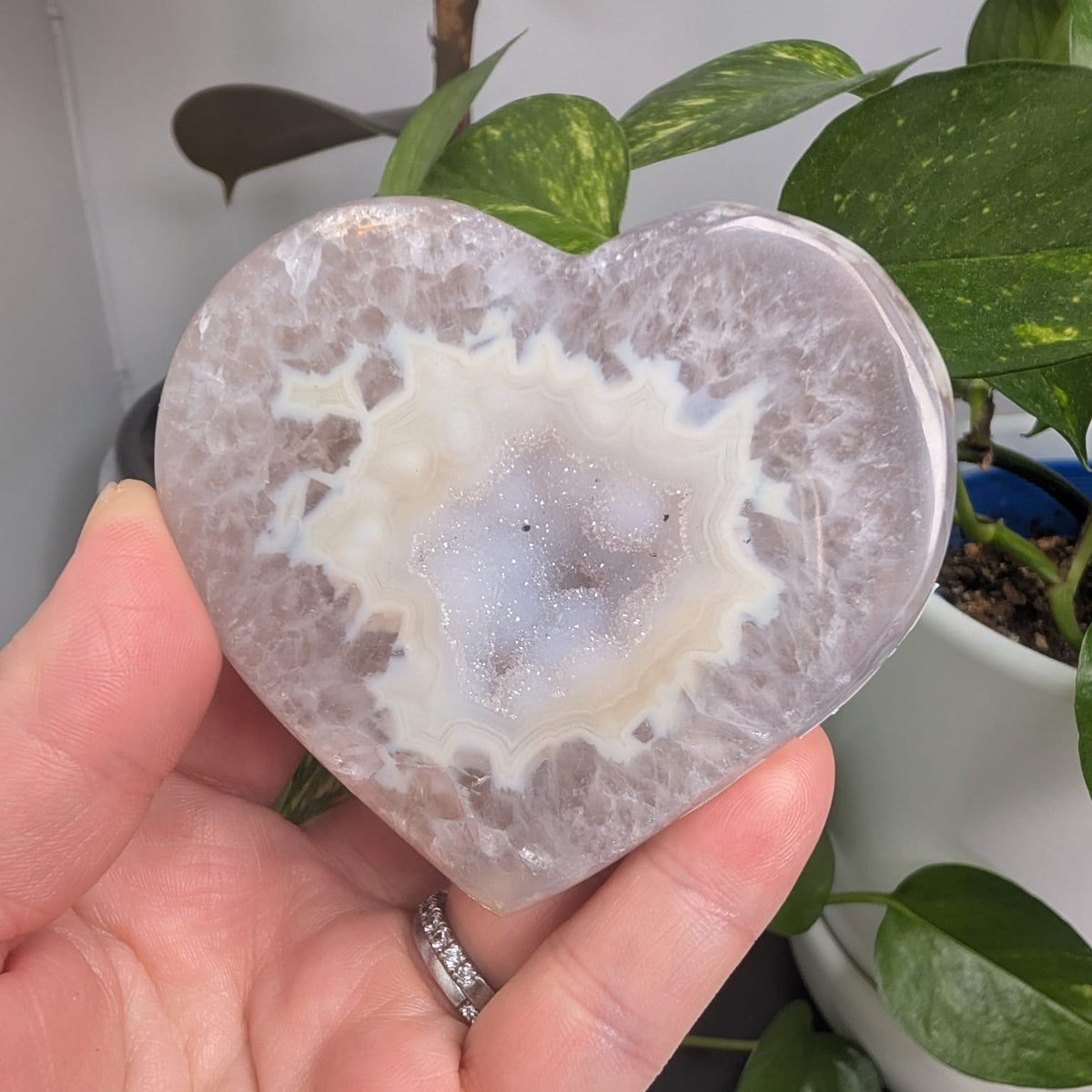 Druzy Agate Heart
