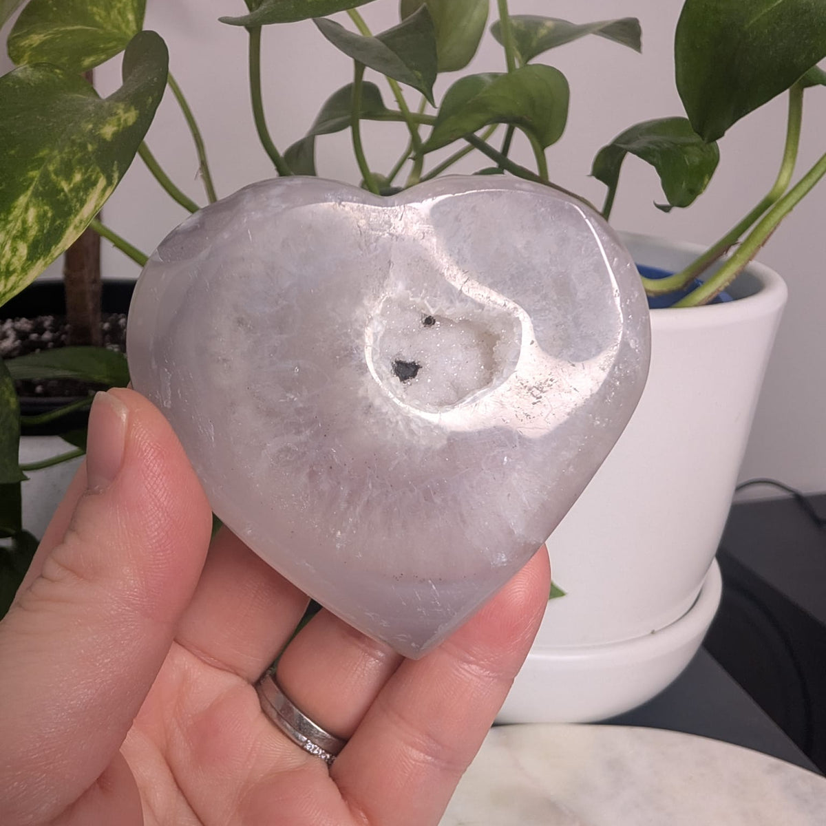 Druzy Agate Heart